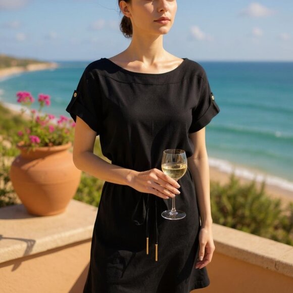 Ivanka Trump Dresses & Skirts - Ivanka Trump Black Business Casual  Sheath short Sleeve Dress Size 6